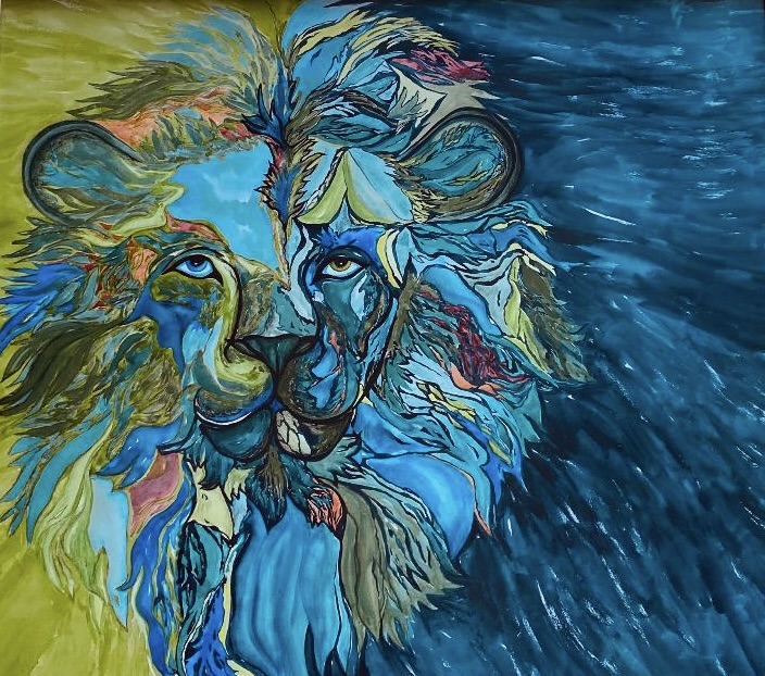 Painting of Lion by Heather Jones
