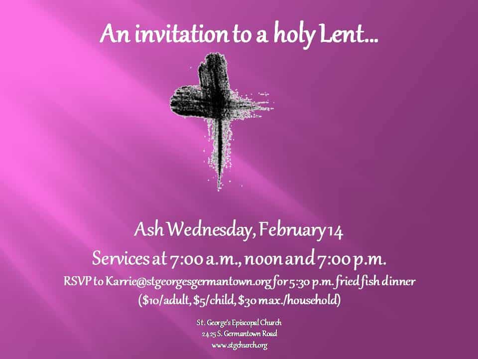 Ash Wednesday Services graphic
